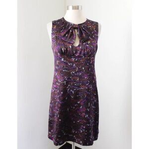 Nanette Lepore Silk Satin Dress 2 Printed Bow